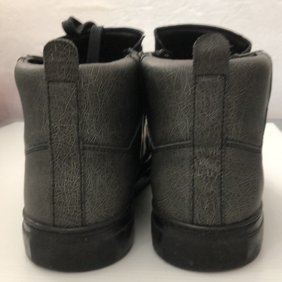 BALENCIAGA GREY LEATHER HIGH ARENA SNEAKERS MENS SIZE 45 - Picture 3 of 16